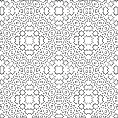 Fototapeta premium Geometric vector pattern with triangular elements. Seamless abstract ornament for wallpapers and backgrounds. Black and white colors. 