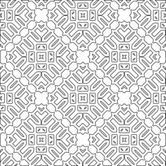 Geometric vector pattern with triangular elements. Seamless abstract ornament for wallpapers and backgrounds. Black and white colors. 