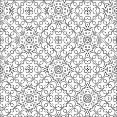 Geometric vector pattern with triangular elements. Seamless abstract ornament for wallpapers and backgrounds. Black and white colors. 