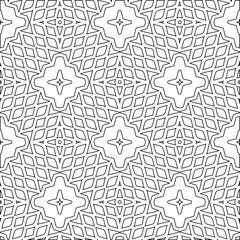 Geometric vector pattern with triangular elements. Seamless abstract ornament for wallpapers and backgrounds. Black and white colors. 