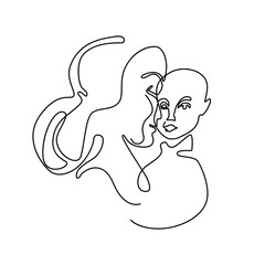 Family abstract portrait of a mother holding an infant.