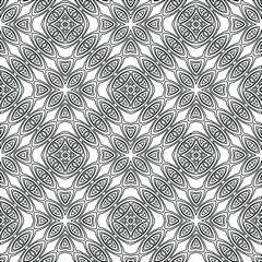 Geometric vector pattern with triangular elements. Seamless abstract ornament for wallpapers and backgrounds. Black and white colors. 