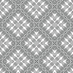 Geometric vector pattern with triangular elements. Seamless abstract ornament for wallpapers and backgrounds. Black and white colors. 