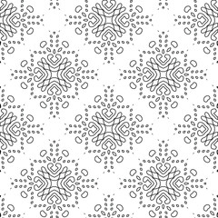 Geometric vector pattern with triangular elements. Seamless abstract ornament for wallpapers and backgrounds. Black and white colors. 