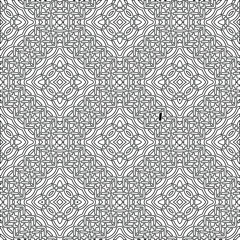 Geometric vector pattern with triangular elements. Seamless abstract ornament for wallpapers and backgrounds. Black and white colors. 