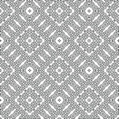 Geometric vector pattern with triangular elements. Seamless abstract ornament for wallpapers and backgrounds. Black and white colors. 