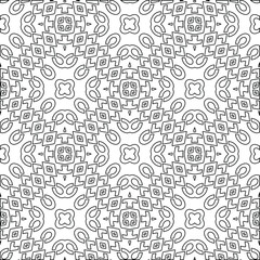  Geometric vector pattern with triangular elements. Seamless abstract ornament for wallpapers and backgrounds. Black and white colors. 
