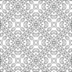  Geometric vector pattern with triangular elements. Seamless abstract ornament for wallpapers and backgrounds. Black and white colors. 