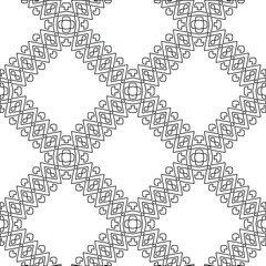  Geometric vector pattern with triangular elements. Seamless abstract ornament for wallpapers and backgrounds. Black and white colors. 