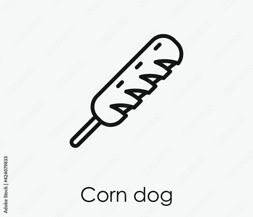 Poster corn dog vector icon. editable stroke. linear style sign for use on web design and mobile apps, logo