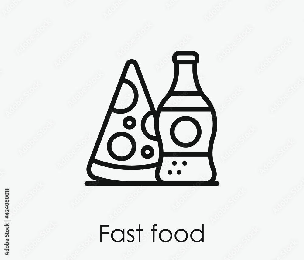 Poster fast food vector icon. editable stroke. linear style sign for use on web design and mobile apps, log