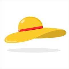 Vector illustration of summer hat for holidays, logo and icon, holidays and travel themes, perfect for travel advertising