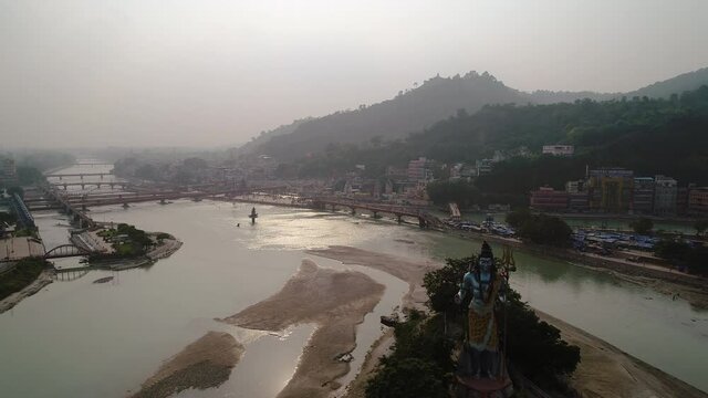 Ville d'Haridwar &eacute;tat de l'Uttarakhand en Inde vue du ciel