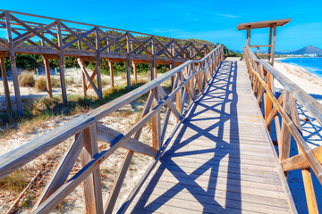 Wooden footbridge to Playa del Muro