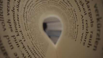 macro shot over the pages of a book - studio photography