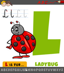 letter L from alphabet with cartoon ladybug character © Igor Zakowski