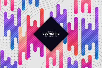 Abstract Geometric Colorful Fluid Shape Background with Wavy Lines and Dots Composition
