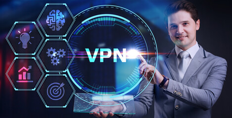 Business, Technology, Internet and network concept. VPN network security internet privacy...