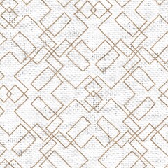 Seamless burlap with white paint pattern overlay. High quality illustration. Real burlap fabric texture with digital pattern on top for print in various surface design uses. Great for interiors.