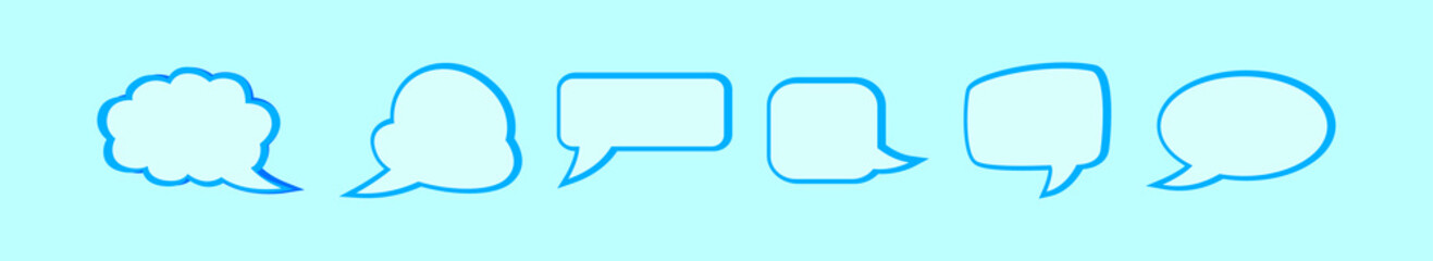 Naklejka premium set of callout cartoon icon design template with various models. vector illustration isolated on blue background