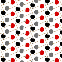 Seamless cherry fruit pattern, cherry print.