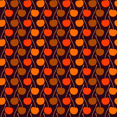 Seamless cherry fruit pattern, cherry print.