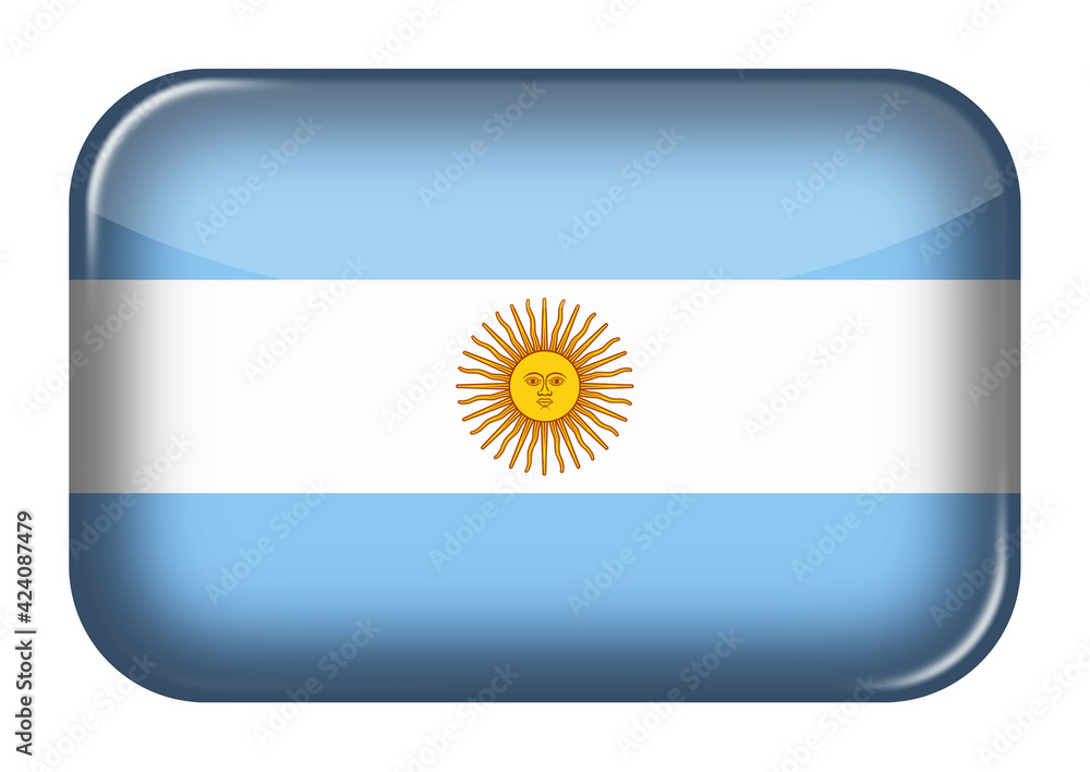 Poster argentina web icon rectangle button with clipping path 3d illustration