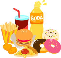 ハンバーガーやドーナツ、ジャンクフード