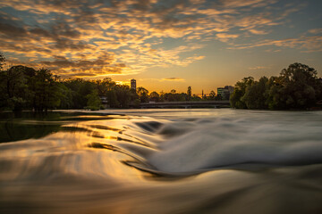 sunset on the river