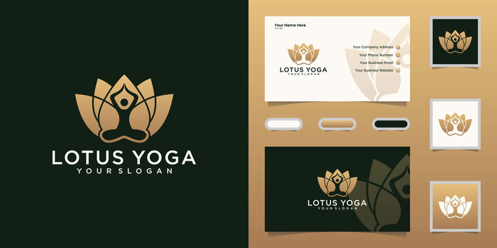 Yoga flower template design and business card