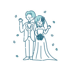 ブライダル　結婚式　ウェディング　新郎新婦　人物イラスト