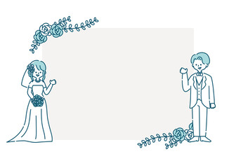 ブライダル　結婚式　ウェディング　新郎新婦　人物イラスト