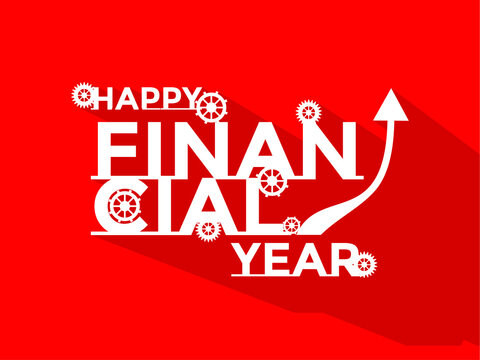 Financial Year Creative Design On Red Background