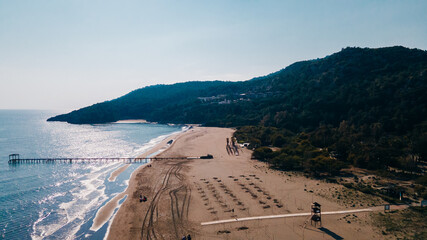 aerial view of Sarigerme Sarced Beach in turkey