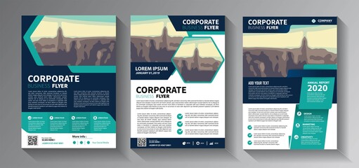Brochure design, cover modern layout, annual report, poster, flyer in A4 with colorful triangles, geometric shapes for tech, science, market with light background