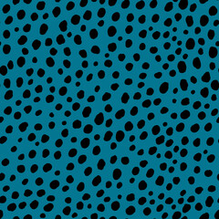 Abstract modern leopard seamless pattern. Animals trendy background. Blue and black decorative vector stock illustration for print, card, postcard, fabric, textile. Modern ornament of stylized skin