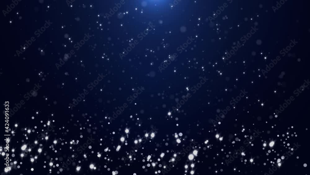 Poster natural organic dust particles floating on black loop background. dynamic dust particles randomly fl