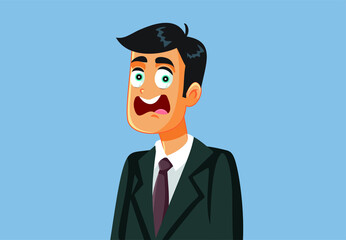 Shocked Businessman Reacting To News