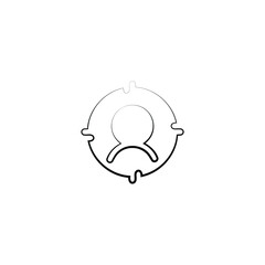 Obraz premium target logo icon design with line art style