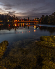 Naklejka premium night over river
