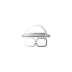 hats and glasses logo icon design with simple line art style