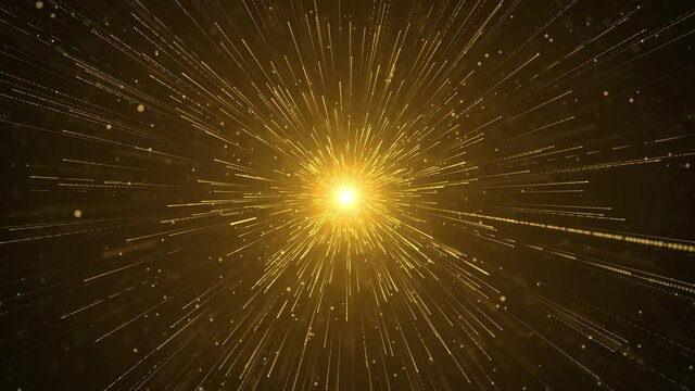 Motion graphics shows gold particles beaming a dark background lights show. logo titles in award, music, wedding, anniversary, party backdrops,corporate videos or any broadcast purpose