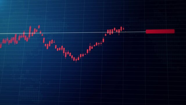 4K 3D Candles graph of crypto currency online Animation. Quotes of eth and btc. Stock exchange market chart of ethereum or bitcoin. Candle stick graph chart. Bullish point, Bearish point.