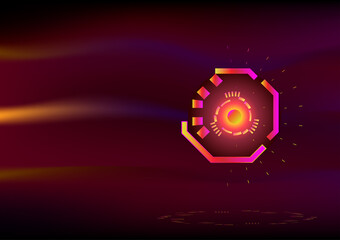 Sun shine star beam tech circle space technology design with abstract background wallpaper vector and illustration EPS10