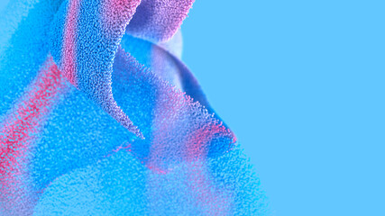 Abstract background of many colorful blue and pink balls that create the structure of the liquid. 3d illustration