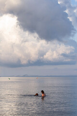 kayaking on the sea