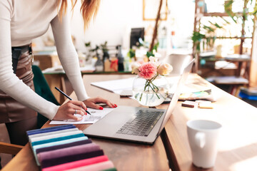 An interior designer is working on a new project