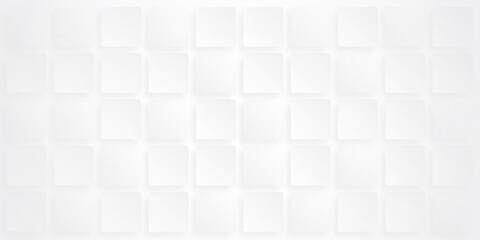 Technology banner design with white and grey boxes. Abstract geometric vector background
