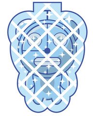 cartoon illustration of a character from a frozen time mascot.