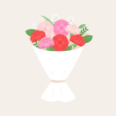 Vector illustration of a carnation bouquet.